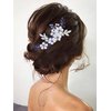 Campsis Flower Bride Wedding Hair Comb Silver Rhinestone Bridal Hair Side Comb Floral Wedding Headpiece for Brides Crystal Hair Accessories for Women and Girls