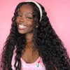 Long Deep Wave Lace Front Wigs Pre Plucked Glueless Wigs 28 Inch Synthetic Artificial Natural Density Brazilian Wet and Wavy Frontal Wigs Glueless Curly Wigs Natural Hairline Hair for Black Women