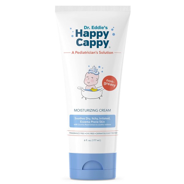 Happy Cappy Dr. Eddie's Pediatrician-Formulated Moisturizing Baby Lotion - Gentle, Paraben Free, Hypoallergenic, Sulfate Free - Soothes Dry Skin, Eczema and Reduces Redness, 6 oz