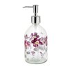 17oz Flower Glass Soap Dispenser Bottle with Plastic Pump