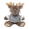 DolliBu Plush Moose Stuffed Animal - Soft Plush Sitting Moose with Gray Hooded Sweater, Adorable Huggable Moose Plush Toy for Kids and Adults - 9 Inches