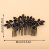 Teyglen Hair Comb, Crystal Bride Wedding Hair Comb Full Black Rhinestone Side Comb Bridal Hair Piece Accessories for Bride Women Girl (Black, 11 * 6 cm / 4.33 * 2.36 inches)
