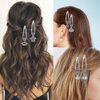 8 Pcs Crown Pendant Snap Clips Silver Hair Clips Sweet Barrettes Girl's Party Festivals Hair Accessories MGPFERD