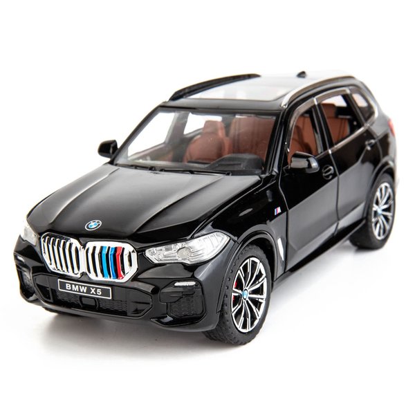 BDTCTK 1:24 Compatible for X5 SUV Model Car Toy, Zinc Alloy Pull Back Toy car with Sound and Light for Kids Boy Girl Gift(Black)