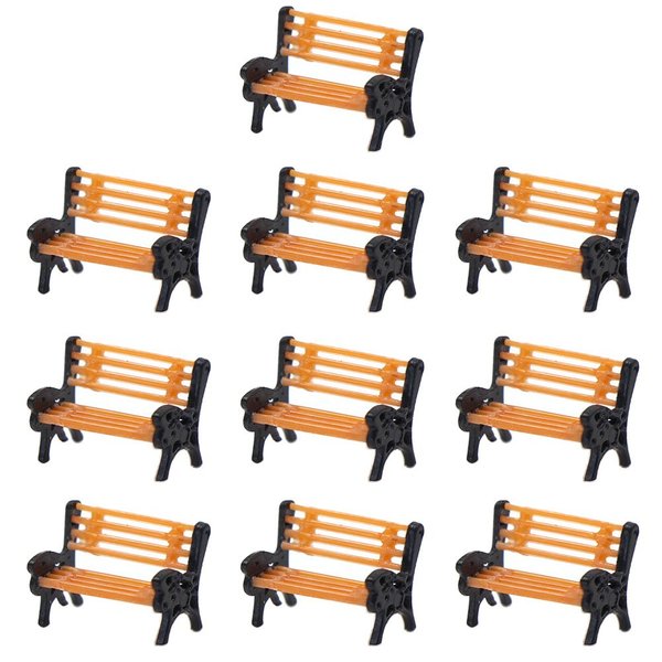 YZ150 10pcs Park Benches Model Train 1:100 Bench 1.31cm or 0.51inch Chair Settee TT Railway Layout New