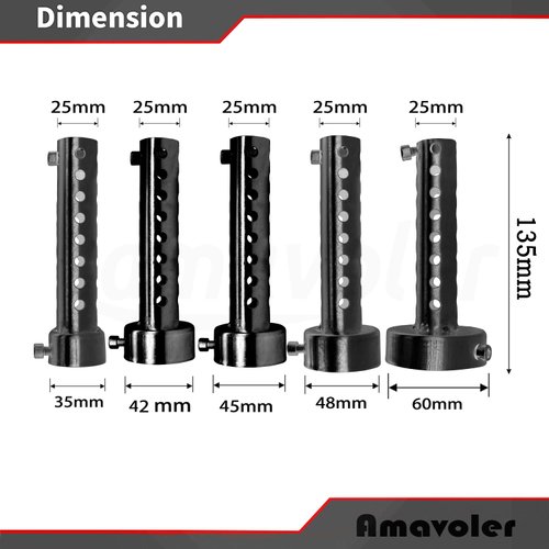 amavoler Motorcycle Exhaust Silencer Motorbike Muffler Insert Baffle Silencer Universal (black-48mm)
