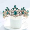 Olbye Wedding Tiara Green Crystal Crown for Women and Girls Queen Crowns and Tiaras Baroque Crown Gold (Style2)
