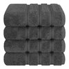 American Soft Linen Luxury Hand Towels for Bathroom, 100% Cotton Turkish 4 Piece Hand Towel Set, 600 GSM Hand Face Towels for Kitchen, Dark Gray Hand Towels