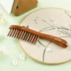 TAN MUJIANG Hair Comb Inserted Teeth Natural Wood Scalp Massage 1pc