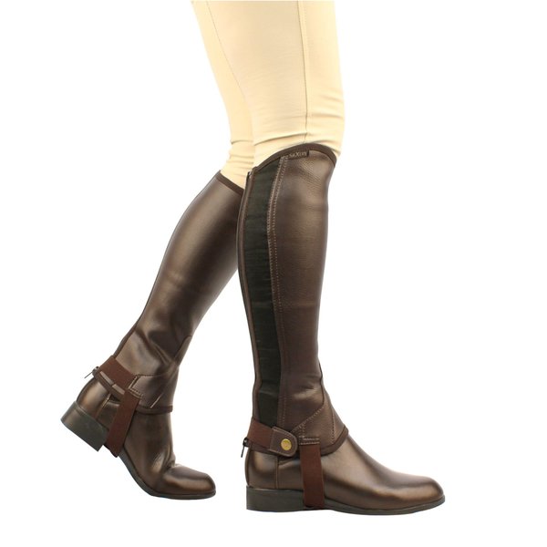 SAXON. Equileather Half Chaps, Black, Childs Medium