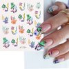 12 Sheets French Nail Art Stickers Decals Colorful Stripes Lines Irregular Geometric Water Transfer Nail Stickers 3D French Abstract Nail Decals Nail Art Supplies for Women Girls DIY Acrylic Nails