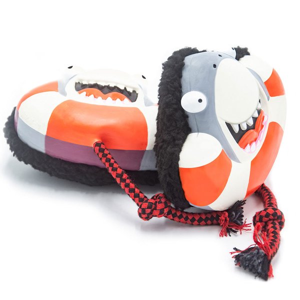 Max & Molly Snuggles Shark Dog Toy for Small to Medium Dogs, Includes Rope Chew for Soft Play & Teething Puppies, Light, Squeaky, Cute and Interactive Toys for Pets - Frenzy The Shark