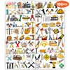 Handyman Temporary Tattoos 10 Sheets 100 PCS Mechanic Party Decorations Favors Supplies Tools Theme Birthday Cute Stickers Christmas Gifts for Boys Girls Class School Prizes Carnival Christmas