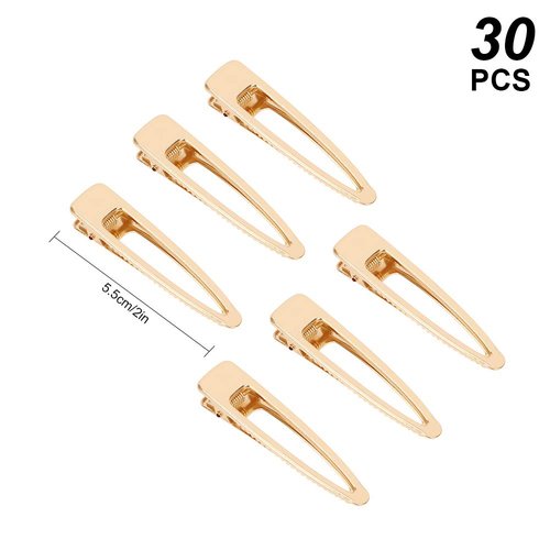 Gukasxi 30pcs Gold Alligator Hair Clips Barrettes Metal Hollow Hair Clip for Silicone Mold Making Pearl Acrylic Resin Hair Pin Hairbow Hairpins Accessories DIY Crafts (Gold Water Drop Hair Clips)