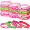 YYMYMGJ 24PCS Strawberry Party Favors Strawberry Themed Wristbands Silicone Bracelets for Baby Shower Sweet Berry Strawberry 1st Birthday Party Strawberry Party Summer Party Supplies Decorations