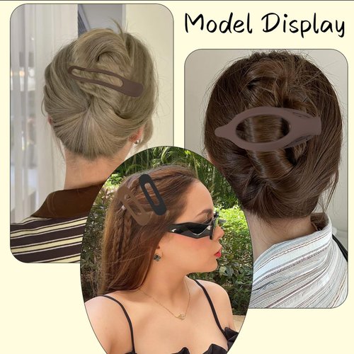 LifeDawn 9 Pack Flat Hair Clips, French Concord Flat Hair Clips for Women Girls, 3 Styles Claw Clips for Thick Thin Hair Strong Hold Duck Billed Clips Barrettes Accessories,Neutral Color