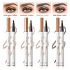 Yulinlon Q707 4 Tipped Precise Brow Pen – Long-Lasting Waterproof Eyebrow Pencil for Natural, Defined Brows – Easy to Use, Suitable for All Skill Levels (Dark Coffee)