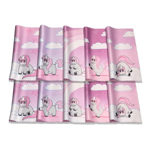 10 Pack Cute Unicorn Microfiber Cleaning Cloth Multicolors for Cleaning Lens, Sunglasses, Eyeglasses and