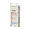 KISS LoveShackFancy x imPRESS Press-On Manicure Limited Edition, Style "Hydrangea Blue" Short Square Blue Press-On Nails, Includes Prep Pad, Mini Nail File, Cuticle Stick, & 30 Fake Nails