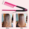 2-Pack Hair Straightening Comb Set - Flat Iron Comb for Beautiful Tresses, Hair Straightener Comb with Firm Grip, Ideal for Knotty Hair, Styling Comb, Hair Comb for Straight Hair (Pink).