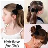Bolonar Black Velvet Hair Bows for Women Girls 3Pcs Hair Bows Clips Black Hair Ribbon Clips Elegant Hair Accessories Gatsby Prom Hair Accessories