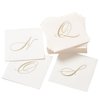 Caspari White Pearl & Gold Paper Linen Boxed Cocktail Napkins in Letter F - Pack of 30 (2900CG.F)