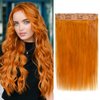 Winsky Copper Red Hair Extensions Real Human Hair - One Piece Remy Hair Extensions Clip on 70gram for Women (14inch, Copper Red)