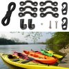 PERCARE Premium Kayak Bungee Cord Deck Rigging Kit 8 Feet Black with Screws and 2 J-Hooks, Boat Canoe Accessory Outfitting Fishing Storage Bungee Kit Tie Down Pad Eye with Screw and Lashing Hook
