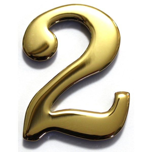 Number 2-2" Brass Numbers Better Box Mailboxes Brass Mail Box Numbers Two Inch Solid Brass Number 2