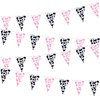 Tatuo 32.8 ft Cow Pennant Banners Cow Banner Cow Pattern Pennant Banner Farm Birthday Party Supplies Farm Style Banner for Western Cowboy Themed Western Party Decorations (Pink)