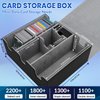 QLOUNI Card Storage Box for Trading Cards, Holds 5 MTG Deck Card Boxes or 2200+ Cards, Leather Magnetic Closure TCG Storage Box for MTG, YuGiOh, Sports Cards, with 13 Card Dividers & Dice Tray