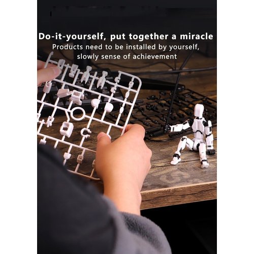 Schythely Titan T13 Action Figures Set-(Assembly Required) Robot Action Figure Fidget Toys for Nova N13 Anime Figures with 3D Lucky Dummy 13 Robot Figures Multi Movable Joints Gifts (Orange Blue)