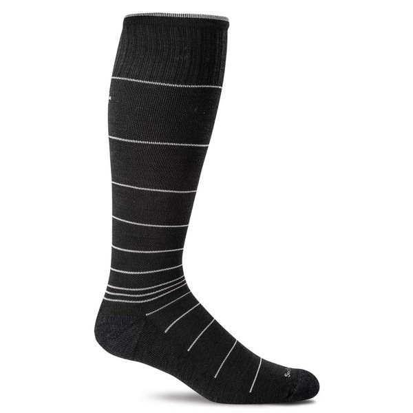 Sockwell Men's Circulator Moderate Graduated Compression Sock, Black Stripe - XXL