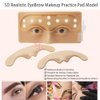 5D Silicone Replaceable Eyebrow Tattoo Practice Skin Reusable Eye Brow Practice Training Mannequin Board Kit with 2pcs Practice Pads Micro Dpray Plastic Eyebrow Fake Skin On Eyebrows