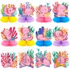 Liliful 12 Pcs Axolotl Party Decorations Axolotl Honeycomb Centerpieces Axolotl Party Favors Cute 3D Double Side Axolotl Table Topper for Axolotl Birthday Shower Backdrop Decoration