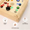 Play Forward Montessori Light Switch Toy for Toddlers — Interactive Busy Board with LED Light—Your Kids On-the-Go Sensory Toy for an Easy, Screen-Free Play Experience, Wooden Busy Board for 18+ Months