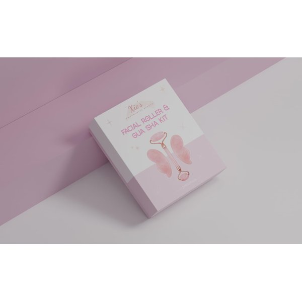 Pink Butterfly Roller and Facial Gua Sha Set