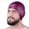 Swim Caps Ear Protection 3D - Swimming Cap for Women Men - Silicone Swim Cap Waterproof - Fits Long Hair & Short - Adult Swim Cap - Youth Swim Cap - Swim Hats (Windsor Wine)