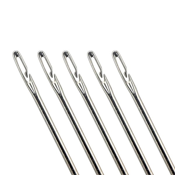 Hand Sewing Needles Self Threading - YAWALL Self Threading Needle, 24 Pieces Easy Thread Sewing Needles with Wood Needle Case, Threaded Needle Holder, Embroidery Needle Storage