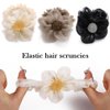 Fashey Hair Tie Flower Hair Scrunchies Rhinestone Ponytail Holder Elastic Hair Bands Hair Accessories for Women and Girls(Pack of 3)