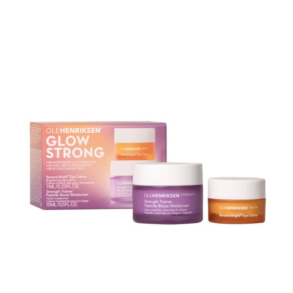 Olehenriksen Hunt for Hydration Mini Moisturizer & Eye Cream Duo Holiday Gift Set:: Banana Bright+ Eye Crème and Strength Trainer Peptide Boost Moisturizer