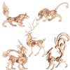 (5pcs) Animal Wood Puzzles Adult, 3D Wooden Puzzles Set, Exquisite DIY Model Craft kit, Artwork Set Waiting to be Painted