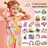 Zayvor Groovy 70s Temporary Tattoos Individually Bulk,Flower Power Daisy Floral Groovy Birthday Party,Good Vibes Rainbow Favors Goodie Bag Halloween Makeup Costume