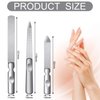 3 Pieces Stainless Steel Nail Files with Leather Case, Double Sided Metal Nail Files with Anti-slip Handle, Metal Nail File Buffer Manicure Pedicure Tools for Fingernail Toenail, Fine and Coarse