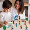 Atoylink 36Pcs Wooden Community Helpers Pretend Play Toys for Kids 3 4 5 6 Year Old, Little People Figures Wooden Blocks Occupations Dress up Toddlers Preschool Learning Toys Boys Girls Birthday Gifts