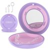 Retainer Case with Mirror and Adjustable Vent Holes, Cute Slim Aligner Case Compatible with Invisalign, Night Mouth Guard Case, Retainer Holder with Retainer Remover Tool, Chew & Brush, Purple