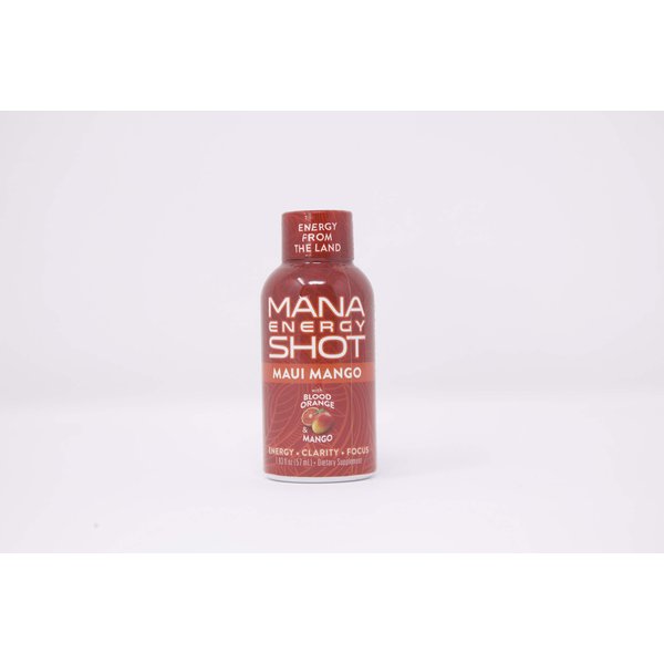 Mana Life Maui Mango Shot- All Natural Plant Based w/Vitamin C, B12, Zinc for Energy, Focus, Clarity, Immunity Support, Antioxidant, Fatigue, Brain Fog,Performance (12PACK)