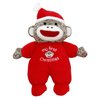 Baby Starters Sock Monkey Christmas 9 inch Plush Rattle with Embroidery (My First Christmas, Red)