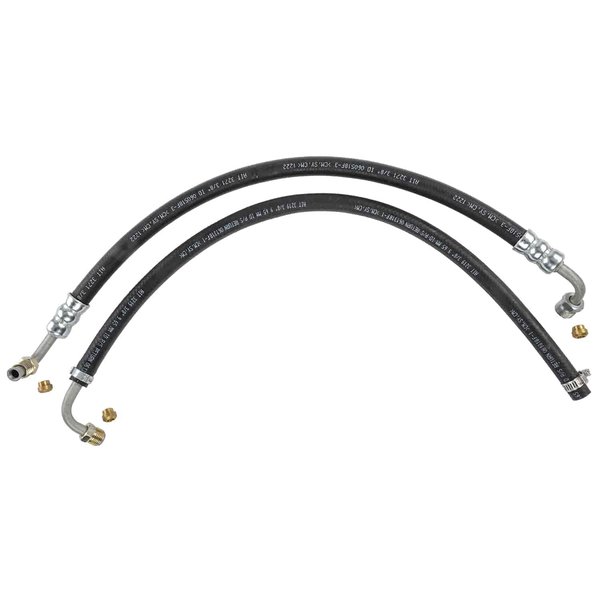 JEGS Power Steering Hose Kit | Fits GM Cars And Trucks | 3/8 “ Rubber | Includes (1) 24” Long Pressure Hose And (1) 26” Long Return Hose