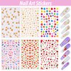 Teenitor Nail Art Stickers Self-Adhesive, 12 Sheets Flower Nail Stickers Butterfly Nail Decals Nail Stickers for Kids Flower Butterfly Stars Fruits Leaves Nail Decoration Stickers for Women Kids